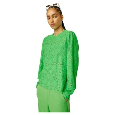 Afbeelding van Object Gemustertes Blouse, Dames, Maat: Small, Vibrant green