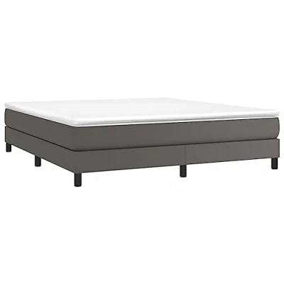 Afbeelding van Boxspringframe kunstleer grijs 160x200 cm