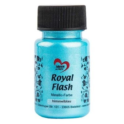 Afbeelding van Royal Flash, acrylverf, metallic, met fijnste glitterdeeltjes, 50 ml (hemelsblauw)