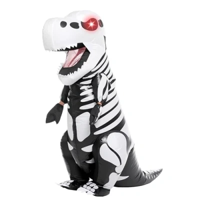 Afbeelding van Spooktacular Creations Opblaasbare Halloween Kostuum Skelet Dinosaurus Full Body T Rex Opblaasbaar Kind