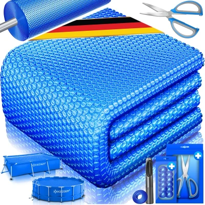 Afbeelding van KESSER® Zwembad afdekzeil Solar verwarmend op maat te knippen geschikt voor Rechthoekige en ronde Zwembaden Solarzeil inclusief met schaar, perforatietang &amp; 12 oogjes bevestiging