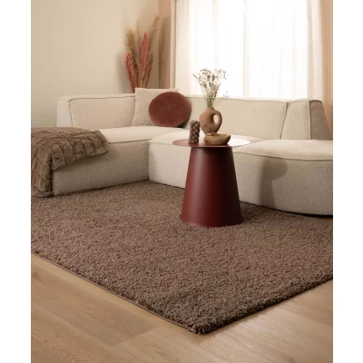 Afbeelding van Hoogpolig Vloerkleed Shaggy Trend Effen Taupe 240x340 Cm