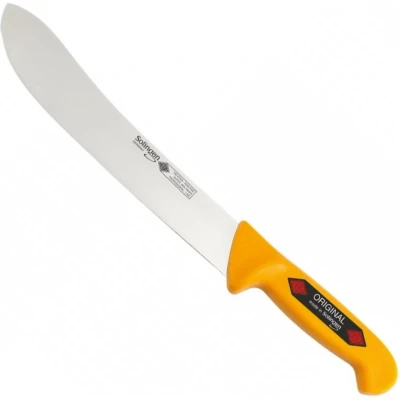 Afbeelding van Eikaso Solingen Slagersmes met Bull Nose Geel Heft 26 cm Lemmet Stijf