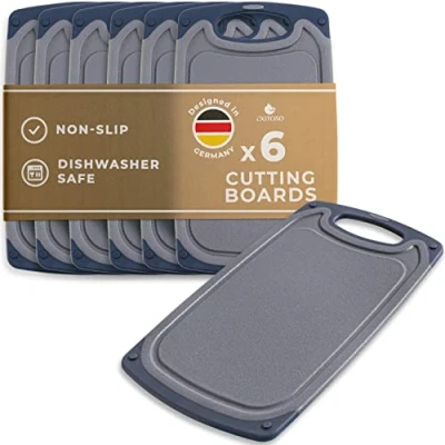 Afbeelding van Exitoso ontbijtplank set van 6 snijplank vaatwasmachinebestendig marmeren look lichte kunststof anti slip BPA vrij bord Keuken accessoires Broodplank