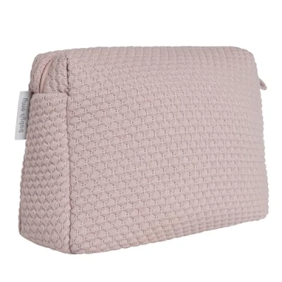 Afbeelding van Baby&#039;s Only Gebreide baby toilettas Luieretui Sky Oud Roze 25x10x20 cm Met ritssluiting