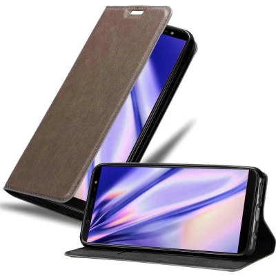 Afbeelding van Cadorabo Hoesje geschikt voor Samsung Galaxy J8 2018 in KOFFIE BRUIN Beschermhoes met magnetische sluiting, standfunctie en kaartvakje Book Case Cover Etui