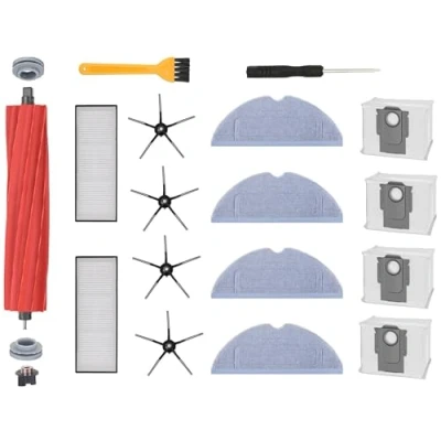 Afbeelding van Accessoires compatibel met Xiaomi Roborock S7/S7+ S7 MaxV/S7 MaxV Plus/S7 Ultra/T7 Plus, T7S/T7S Plus. 1 hoofdborstel, 4 stofzakken, zijborstels, reinigingsdoeken, 2 filters, borstel +