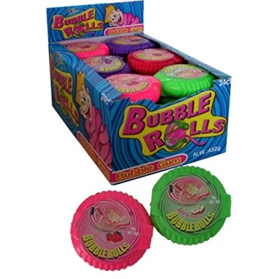 Afbeelding van Cool Bubble Rolls kauwgomrol, extra breed, tray met 24 verpakkingen (1 x 432 g)
