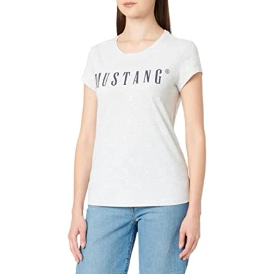Afbeelding van Mustang Tshirt print, Dames, Maat: XS, Grau
