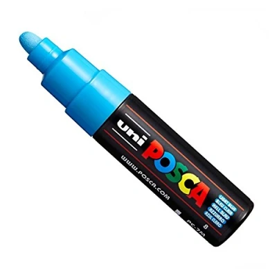 Afbeelding van Uni POSCA PC 7M Paint Marker Marker, brede punt 4,5 5,5 mm, 15 kleuren, lichtblauw