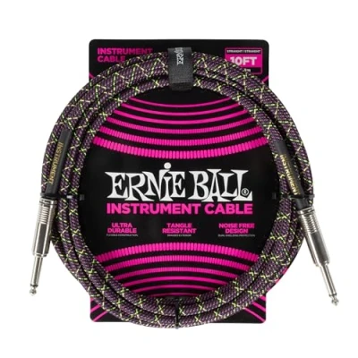 Afbeelding van Ernie Ball 6427 Braided Purple Python instrumentkabel 3 meter