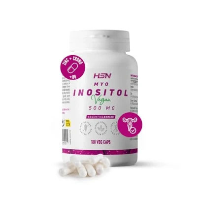 Afbeelding van HSN Inositol (Myo vorm) 180 Plantaardige Capsules 1500mg per Dagelijkse Dosis vitamine B8 Hoog gehalte aan zink, chroom en B6 Non GMO, Veganistisch, Glutenvrij