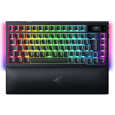 Afbeelding van Razer BlackWidow V4 Pro 75% Draadloos hot swappable gaming toetsenbord OLED display (opdrachtdial, 4K Hz &amp; Bluetooth connectiviteit, magnetische palmsteun) US Layout ISO Zwart
