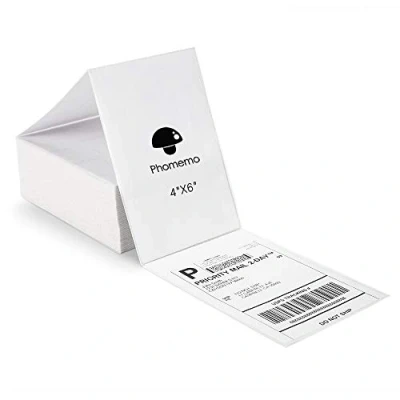 Afbeelding van Phomemo 10 x 15 cm directe thermische etiketten, verzendlabels, compatibel met alle koeriersbedrijven, desktoplabelprinters, 500/thermovouwlabel