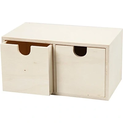 Afbeelding van Creotime houten ladekast 17,5 cm blank