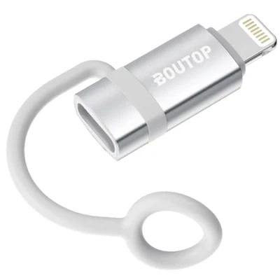 Afbeelding van BOUTOP C32 USB C naar Lightning Adapter [Apple MFi gecertificeerd] voor 36W snel opladen Compatibel met iPhone, iPad [2 Pakket, Zilver]