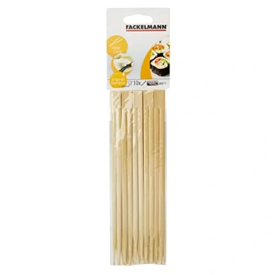 Afbeelding van Fackelmann Eetstokjes Set 23cm 10 paar bamboe, hout, beige, 23 x 8 0,9 cm