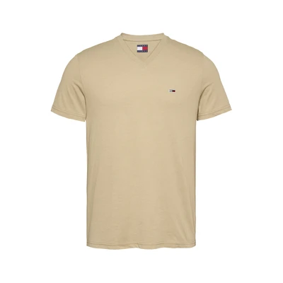 Afbeelding van Tommy Jeans SLIM Jaspe V NECK TEE Tshirt basic, Heren, Maat: 50, Relic tan