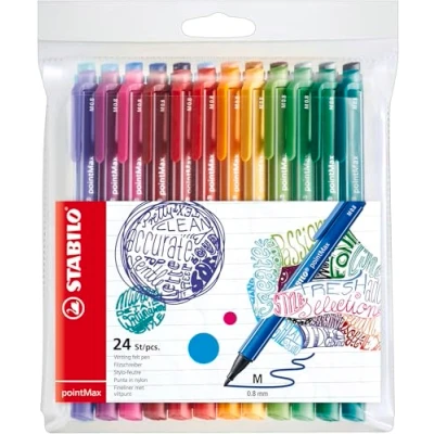 Afbeelding van STABILO pointMax Hardtip Fineliner 0,8 mm Etui Met 24 Kleuren