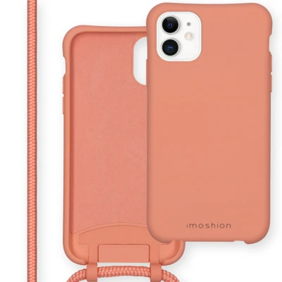 Afbeelding van Apple iPhone 11 Hoesje Siliconen en TPU (zacht) iMoshion Softcase/Koordhoesje/Backcover Oranje Telefoonhoesje