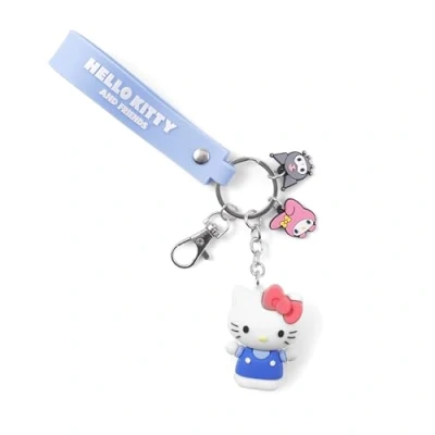 Afbeelding van KIDS EUROSWAN Hello Kitty Meisjes 3D Rubber Lanyard Sleutelhanger Tas Potlood Case Charm, Blauw, Eén maat