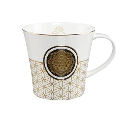 Afbeelding van Goebel Lotus Koffie / Thee Mok Levensbloem wit Beker porselein 350ml
