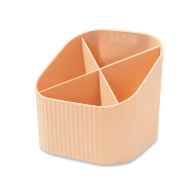 Afbeelding van Pennenkoker HAN Re X LOOP 4 vaks pastel oranje 100% gerecycled materia