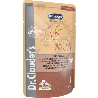 Afbeelding van Dr Clauder&#039;s Best Choice Cat P.B. 20x100g Gevogelte &amp; Niertjes in Saus
