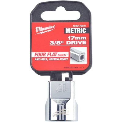 Afbeelding van Milwaukee Accessoires 3/8 Ratel Dop , Metrisch standaard 17MM 4932478347