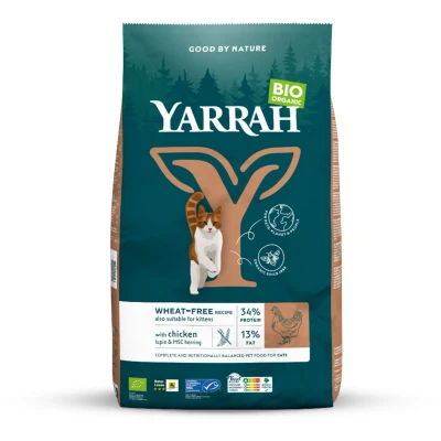 Afbeelding van 4x Yarrah Bio Kattenvoer Graanvrij Kip Vis 2,4 kg
