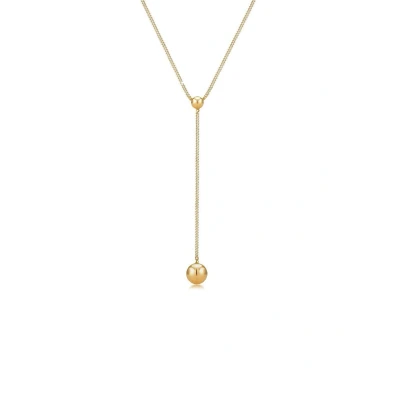 Afbeelding van Elli Dames Halsketting Y ketting bal hanger Basic Geo Look 925 Sterling Zilver verguld