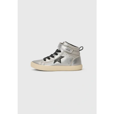 Afbeelding van Geox Gisli Sneakers hoog Dark silvercoloured/black voor kinderen, Maat: 28, silver/coloured/black Schoenen