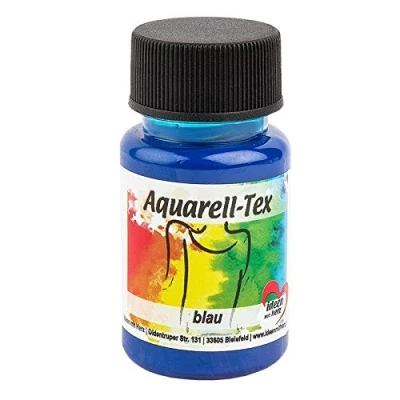 Afbeelding van Ideen mit Herz Textielverf Aquarel Tex Stofverf Aquarelverf voor textiel 50 ml sterk gepigmenteerd wasmachinebestendig op waterbasis (blauw)