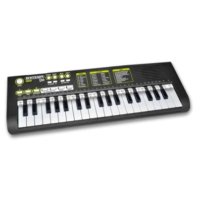 Afbeelding van Bontempi KeyRhythm digitaal toetsenbord met 37 toetsen, 2 cm staplengte hoofdtelefoonaansluiting, pentagracmat strepen, metronoom en transposer, 54,4 x 18,4 5,4