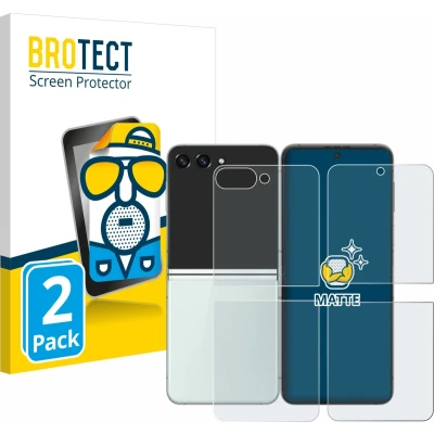 Afbeelding van BROTECT (2 Stuks) Antireflecterende Beschermfolie voor Samsung Galaxy Z Flip 5 (Voor+Achter) Anti Glare Screen Protector, Mat, Ontspiegelend