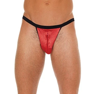 Afbeelding van Amorable by Rimba Erotische String Heren Slip Met Ritsje Aan De Voorkant Rood One Size Polyamide