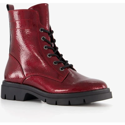 Afbeelding van Tamaris dames lak veterboots rood Maat 39