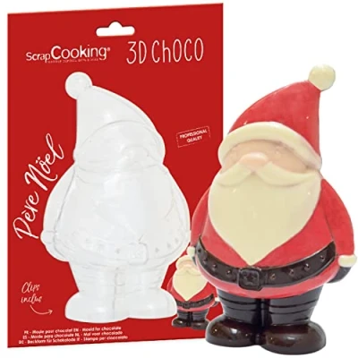 Afbeelding van ScrapCooking 6758 Harde bakvorm met chocolade 3D choco vorm voor het maken van kerstman bakaccessoire professionele kwaliteit
