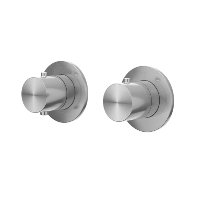 Afbeelding van IVY Concord afbouwdeel inbouwthermostaat 2 weg stop omstel symmetry RVS 316 Geborsteld