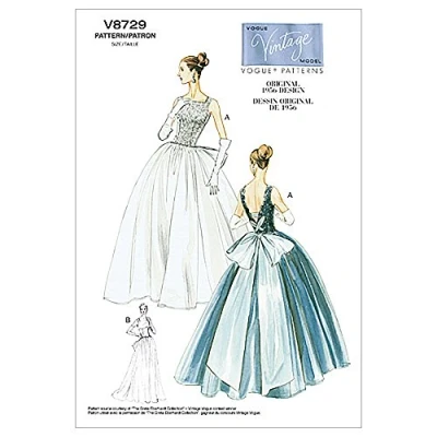 Afbeelding van Vogue Patterns V8729 maat EE 14 16 18 20 Misses&#039; jurk en onderrok