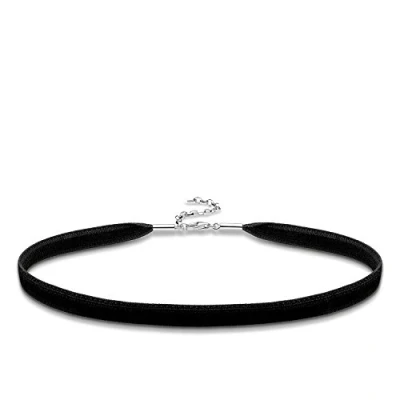 Afbeelding van Thomas Sabo KE1728 331 11 L36v Choker Halsketting voor dames zwart fluweel 925 sterling zilver