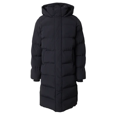 Afbeelding van Lange Pufferjas met Capuchon Zwart Grootte: XL