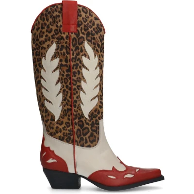 Afbeelding van Sacha Multicolor Dames Cowboy Laarzen (Maat 38, Leer)