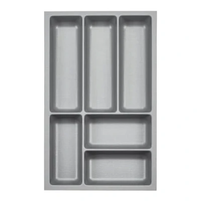 Afbeelding van ORGA BOX 3 Besteklade diepte: 473 x breedte: 291 mm zilvergrijs met canvas structuur voor 40 laden, bijv. in Nobilia keukens vanaf 08.2012.