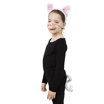 Afbeelding van Rubies Verkleed set varken oortjes/staart/snuit roze voor kinderen