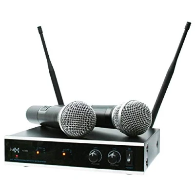 Afbeelding van E Lektron IU 2082 Digitaal UHF draadloos microfoonsysteem draadloze set met 2 microfoons