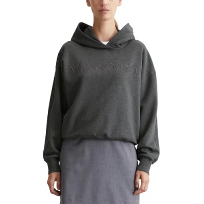 Afbeelding van Marc O&#039;Polo Hoodie Embroidery AT Front Sweater, Dames, Maat: Large, Deep grey melange