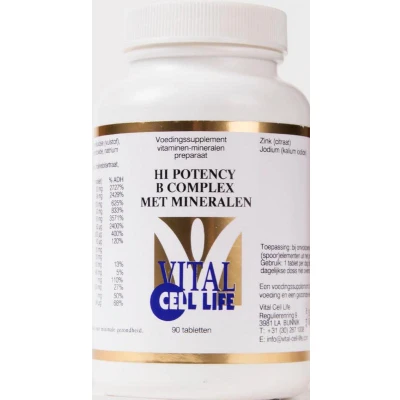 Afbeelding van Vital Cell Life Hi Potency B Complex &amp; Mineralen, 90 tabletten