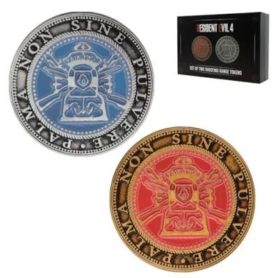 Afbeelding van Resident Evil 4 Set van twee Shooting Gallery Verzamelbare metalen munten (24k goud en .999 verzilverde munten)