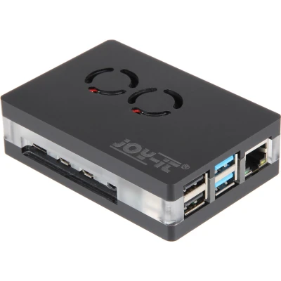 Afbeelding van Joy it RB CaseP4+03 SBC behuizing Geschikt voor serie: Raspberry Pi Incl. actieve koeler, Met magneetsluiting Transpara